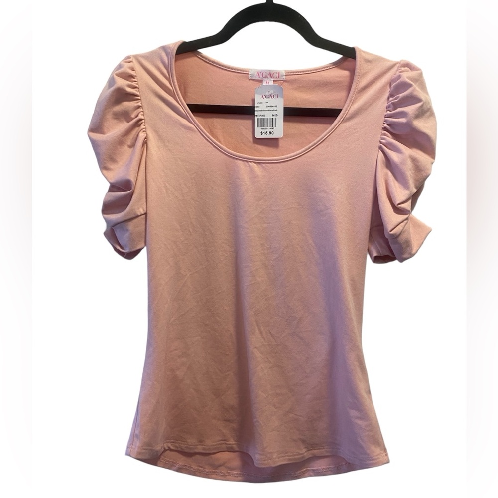 NWT - light pink ruffle sleeve shirt - a’gaci- medium